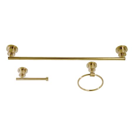 Kingston Brass BAK821148BB 3-Piece Bathroom Accessory Set, Brushed Brass BAK821148BB